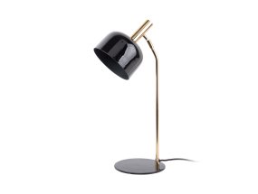 Smart 56cm Zwart bureaulamp Van Leitmotiv - De glanzende, geëmailleerde zwarte afwerking in combinatie met elegante gouden details geeft de lamp een unieke en opvallende look.