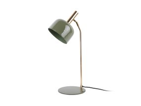 Smart 56cm Groente bureaulamp Van Leitmotiv - De glanzende, geëmailleerde afwerking in een doffe groene tint, samen met elegante gouden details, geeft de lamp een unieke en opvallende look.