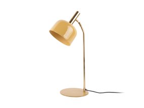 Smart 56cm Geel bureaulamp Van Leitmotiv - De glanzende, geëmailleerde afwerking in een honinggele tint, samen met elegante gouden details, geeft de lamp een unieke en opvallende look.