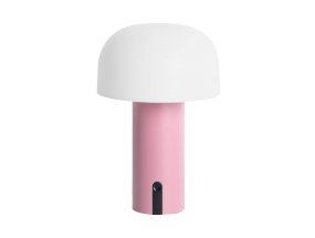 Luca LED 22cm Roze Draagbare Van Leitmotiv - De lamp is gemaakt van metaal met een mooie roze afwerking en heeft een melkwitte plastic kap die een zacht en aangenaam licht verspreidt.
