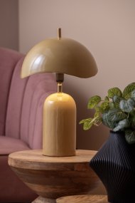 Querido 40cm Geel tafellamp Van Leitmotiv - Gemaakt van metaal met een glanzende honinggele afwerking en details in goud, is het een stijlvolle aanwinst voor uw huis.