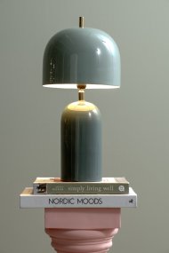 Rico 43cm Blauw tafellamp Van Leitmotiv - Rico is een stijlvolle metalen tafellamp met een glanzende afwerking en een elegant tweekleurig ontwerp.