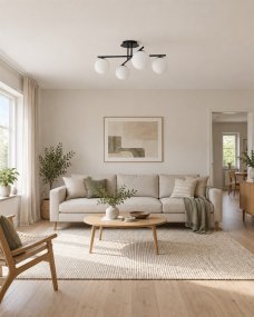 Globi 4 Ø65 Zwart-wit Van Nordic Lighting - Globi 4 is een moderne plafondlamp die een stijlvolle uitstraling en een zacht, aangenaam licht geeft.