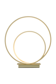 Loop 37cm Champagne tafellamp Van Aneta Lighting - Geïntegreerde 14W LED die dimbaar is met een 3-staps dimmer op de lampvoet.