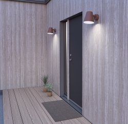 Mist Roeststructuur buitenlamp Van Belid - Grond&eacute; with Mist is gebaseerd op een eenvoudige conische tint die streeft naar eenvoud.