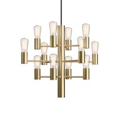 Manola 12 mini Ø45 Satijn messing hanglamp Van Herstal - Ongeacht de grootte van uw huis, Manola Mini is de enige hanglamp die u nodig hebt om uw droominterieur te realiseren.