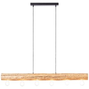 Trabo 115cm Hout hanglamp Van Brilliant - De combinatie van hout en moderne functionaliteit geeft de lamp een natuurlijke en tijdloze uitstraling.