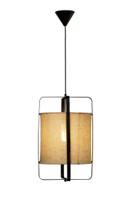 Ronda Ø30 Natuur hanglamp Van Aneta Lighting - Ronda is een moderne plafondlamp met een metalen frame en een linnenachtige stof die een warme en gezellige sfeer cre&euml;ert.
