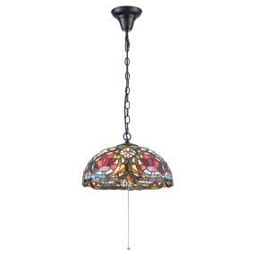 Larissa Ø38 Veelkleurig Van Elstead Lighting - Wanneer de lamp brandt, komen de prachtige kleuren van het glas tot hun recht en cre&euml;ren ze een warm en sfeervol licht in de kamer.