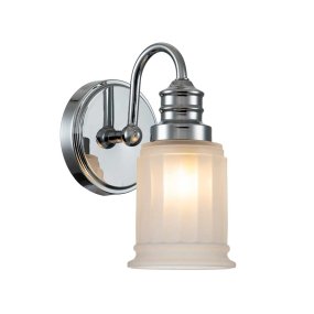 Swell Ø11 Gepolijst chroom badkamerlamp Van Elstead Lighting - De Swell wandlamp in gepolijst chroom is een stijlvolle Amerikaanse klassieker, gemaakt van staal met matglas.