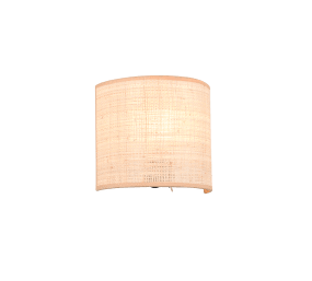 Aimee 20cm Natuur wandlamp Van Trio Lighting - De lamp heeft een vaste installatie, maar kan op een stopcontact worden aangesloten.