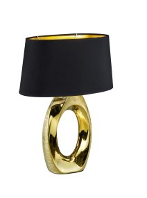 Taba 52cm Goud tafellamp Van Trio Lighting - De trendy kleurencombinatie van zwart en goud zorgt voor een elegante en moderne uitstraling.