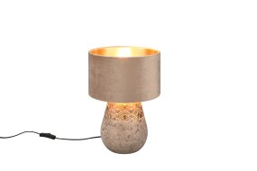 Kiran 38cm Grijs tafellamp Van Trio Lighting - De KIRAN tafellamp combineert fluweel en keramiek in een modern en opvallend design dat gegarandeerd de aandacht trekt.