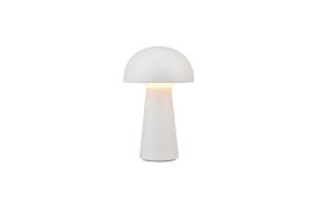 Lennon 22cm Wit Draagbare Van Trio Lighting - De lamp werkt op batterijen en is eenvoudig mee te nemen naar tuinfeestjes.