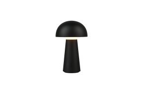 Lennon 22cm Zwart Draagbare Van Trio Lighting - De lamp werkt op batterijen en is eenvoudig mee te nemen naar tuinfeestjes.