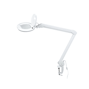 Tibro 120cm Wit bureaulamp Van Armaturhantverk - De lamp is uitgerust met een goed ontwikkeld vergrootglas met een vergroting van 5 dioptrie&euml;n (2,25 keer vergroting), waardoor de lamp perfect is voor gedetailleerd werk dat extra precisie vereist.