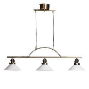 Schoollamp 90cm Antiek messing hanglamp Van Cottex - De hoogte van de lamp is verstelbaar, waardoor hij flexibel en gemakkelijk aan te passen is aan uw behoeften.