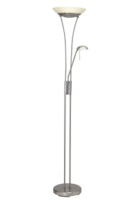 Finn Zilver vloerlamp Van Brilliant - De lamp verspreidt een warmwit licht dat een gezellige sfeer creëert en met de geïntegreerde dimmer is de lichtsterkte traploos regelbaar.