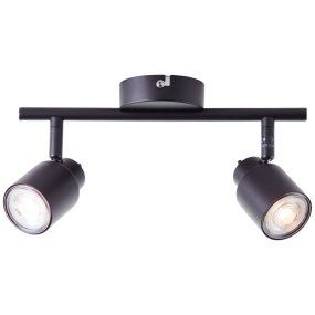 Andres 2 Zwart spot Van Brilliant - Het licht kan worden gericht om details te accentueren of grotere delen van de kamer te verlichten, en de lamp kan zowel aan het plafond als aan de muur worden bevestigd.