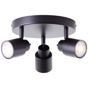 Andres 3 Zwart spot Van Brilliant - Het licht kan worden gericht om details te accentueren of grotere delen van de kamer te verlichten, en de lamp kan zowel aan het plafond als aan de muur worden bevestigd.