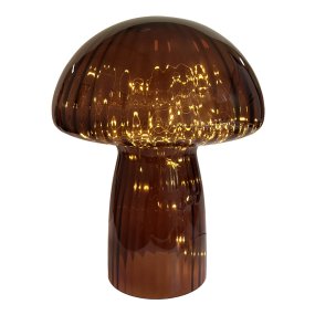 Mushroom 35cm Kastanjebruin tafellamp Van Pixie Design - De lamp is voorzien van een timer en een praktische 5-staps dimmer, waarmee u het licht naar wens kunt aanpassen.