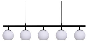 Globi 5 120cm Zwart-wit hanglamp Van Nordic Lighting - Globi 5 is een decoratieve blikvanger die zowel in moderne als in meer klassieke interieurs perfect tot zijn recht komt.