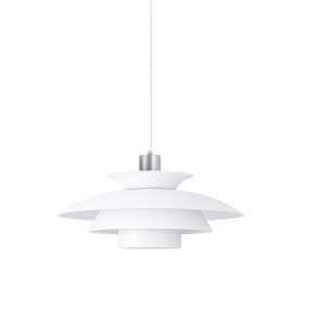 Stealth 2 Ø50 Wit hanglamp Van Nordic Lighting - De gelaagde kappen zorgen voor een aangenaam en gericht licht en dragen bij aan de decoratieve vorm van de lamp.