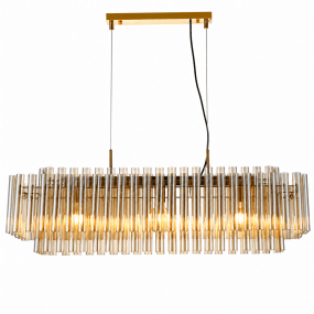 Lancaster 105cm Messing/amber kristal Van Lampan - De metalen lampvoet met messing afwerking versterkt de verfijnde uitstraling en geeft Lancaster een tijdloos karakter dat de hele ruimte verfraait.