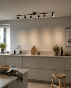 Omega 6 Zwart spot Van Nordic Lighting - Plaats hem in de hal, keuken of slaapkamer.