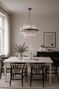 Berwick Ø50 Transparant kristal Van Lampan - Het ijzeren frame met een grijze afwerking vormt een stijlvol contrast met de glans van het kristal en versterkt de moderne uitstraling van de lamp.