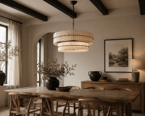 Eaton Ø75 Zwart-wit kristal Van Lampan - De dubbele hoogte versterkt de exclusieve uitstraling van de lamp en maakt Eaton een natuurlijke blikvanger boven de eettafel, in de woonkamer of in grotere open ruimtes waar design en verlichting samenkomen.