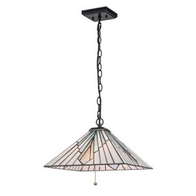 Alderley 38cm Veelkleurig Van Elstead Lighting - De Alderley-serie is een nieuwe interpretatie van Tiffany-stijl kunstglasverlichting met een moderne eenvoud.