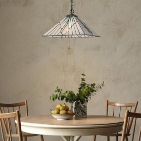 Alderley 38cm Veelkleurig Van Elstead Lighting - De Alderley-serie is een nieuwe interpretatie van Tiffany-stijl kunstglasverlichting met een moderne eenvoud.
