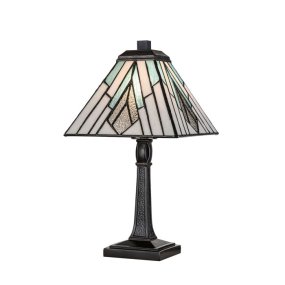 Alderley 35cm Veelkleurig Van Elstead Lighting - De metalen onderdelen hebben een diepe vintage bronzen afwerking en een klassiek art-decodesign, wat zorgt voor een tijdloze en elegante uitstraling.