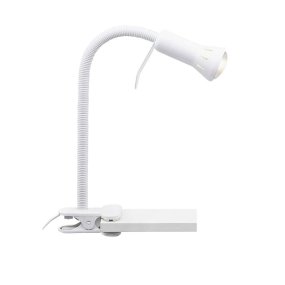 Flex Wit klemlamp Van Brilliant - Flex is een praktische klemlamp die eenvoudig met de klemvoet aan de rand van een tafel of plank te bevestigen is - perfect wanneer de ruimte beperkt is en een gewone lampvoet niet past.
