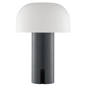 Mattis 20cm Grijs Van Brilliant - De lamp is in 3 stappen dimbaar via de aan/uit-schakelaar op de voet, waardoor de helderheid eenvoudig naar wens kan worden aangepast.