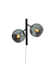 Atom 33cm Rookgrijs wandlamp Van Aneta Lighting - De Atom wandlamp is een opvallende blikvanger in de hal, op de trap, in de woonkamer of waar u hem ook plaatst.