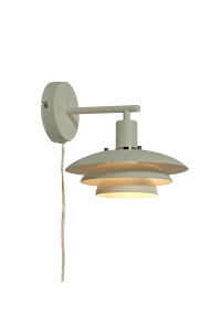 Epsilon 24cm Beige wandlamp Van Aneta Lighting - Epsilon wordt geleverd met twee sets decoratieve ringen en knoppen, kies tussen chroom en mat messing, afhankelijk van wat het beste bij uw interieur past.