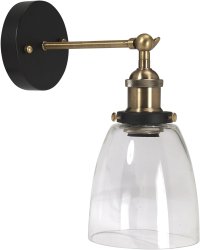 Kappa 14cm Zwart badkamerlamp Van PR Home - Omdat de glazen kap met de hand wordt gemaakt, kunnen er af en toe luchtbelletjes in het glas zitten en kunnen er ongelijkheden in de dikte van het glasoppervlak voorkomen.