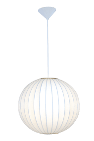 Kanoa Ø40 Wit Van Aneta Lighting - Wanneer de lamp brandt, verspreidt zich een aangenaam licht door de stof, wat bijdraagt aan een warme en gezellige sfeer in de kamer.