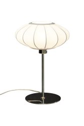 Mamsell 45cm Chroom tafellamp Van Aneta Lighting - De Mamsell tafellamp is bekleed met fijn geplooide stretchstof die zorgt voor een aangenaam, licht gedempt licht.