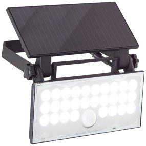 Luton Zwart solarlamp Van Brilliant - Luton is een functionele en effici&euml;nte wandspot in een zwart design, perfect voor het verlichten van gevels, terrassen of tuinen.