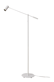 Concord Wit vloerlamp Van Aneta Lighting - Zowel de lampenkop als de arm zijn verstelbaar, zodat u het licht eenvoudig kunt richten waar u maar wilt.