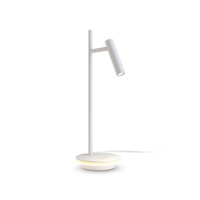 Estudo 45cm Wit bureaulamp Van Maytoni - De minimalistische vorm en de elegante basis met geïntegreerde lichtrand maken Estudo een veelzijdige en elegante toevoeging aan zowel huis als kantoor.