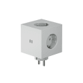 Square 2 Socket extender with 30W Dual USBC Grijs Van Avolt - Stopcontactvergroter van Avolt met een stijlvol design met een kubus van gerecycled plastic en een magnetisch plaatje aan de onderkant, zodat u de stekkerdoos gemakkelijk aan de muur kunt hangen.
