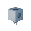 Square 2 Socket extender with 30W Dual USBC Blauw Van Avolt - Stopcontactvergroter van Avolt met een stijlvol design met een kubus van gerecycled plastic en een magnetisch plaatje aan de onderkant, zodat u de stekkerdoos gemakkelijk aan de muur kunt hangen.