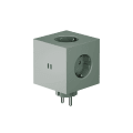 Square 2 Socket extender with 30W Dual USBC Groente Van Avolt - Stopcontactvergroter van Avolt met een stijlvol design met een kubus van gerecycled plastic en een magnetisch plaatje aan de onderkant, zodat u de stekkerdoos gemakkelijk aan de muur kunt hangen.