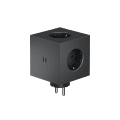Square 2 Socket extender with 30W Dual USBC Zwart Van Avolt - Stopcontactvergroter van Avolt met een stijlvol design met een kubus van gerecycled plastic en een magnetisch plaatje aan de onderkant, zodat u de stekkerdoos gemakkelijk aan de muur kunt hangen.