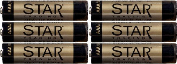 Batterij 6 Stuks AAA 1,5V Power Alkaline Goud Van Star Trading - 