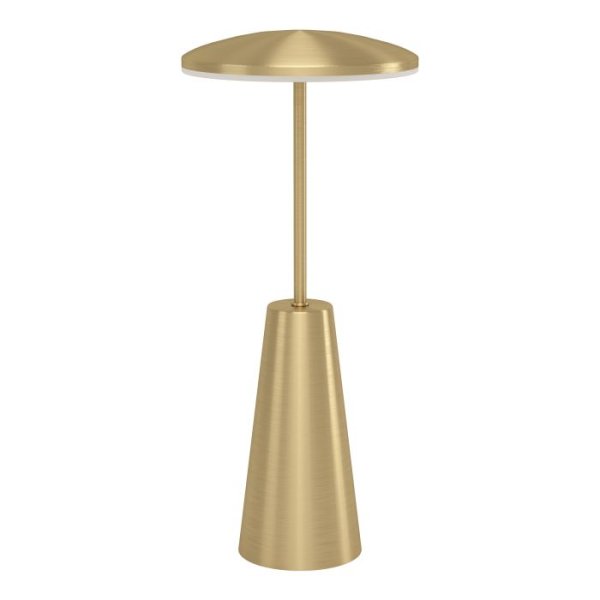 Piccola 28cm Geborsteld messing Draagbare Van Eglo - De lamp is eenvoudig te bedienen met een touchdimmer en wordt opgeladen via USB, waardoor de lamp draadloos is en eenvoudig mee te nemen.